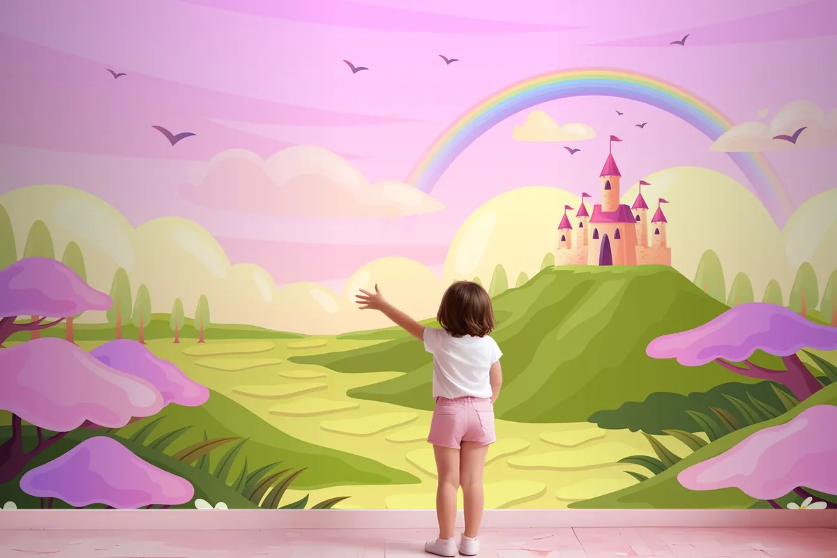 Hand Drawn Fairytale Background Wallpaper Mural