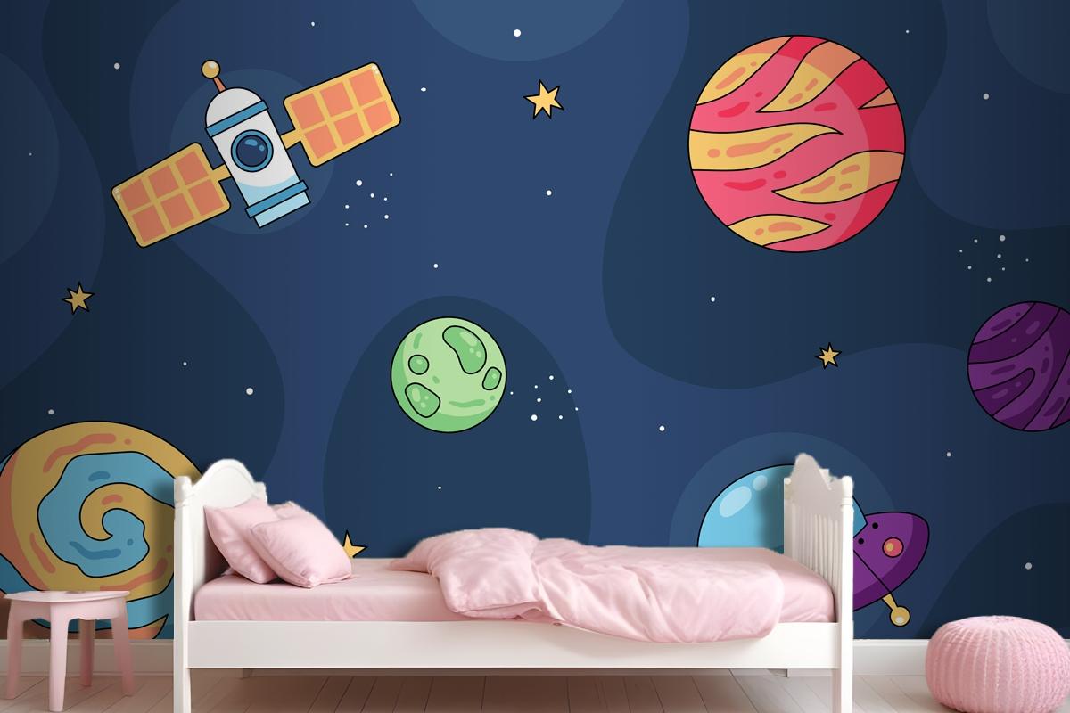 Hand Drawn Galaxy Kids Wallpaper Mural