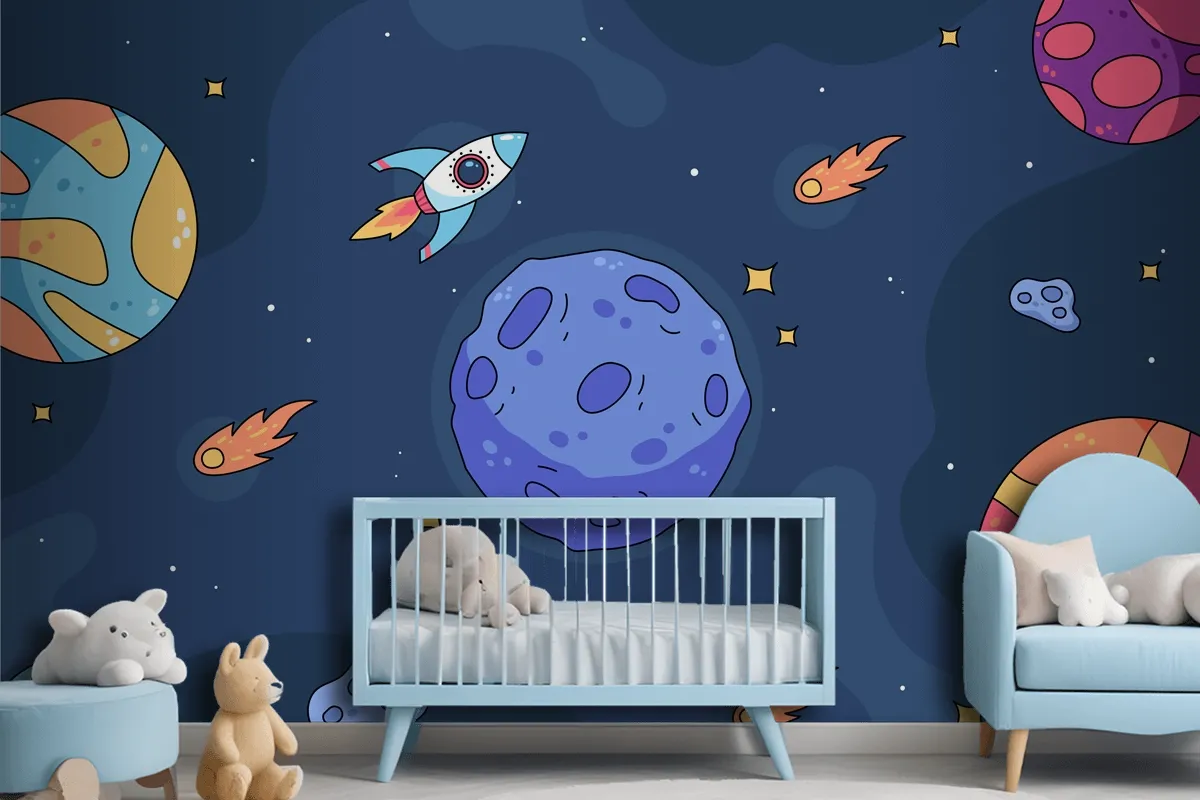 Hand Drawn Galaxy Wallpaper Mural