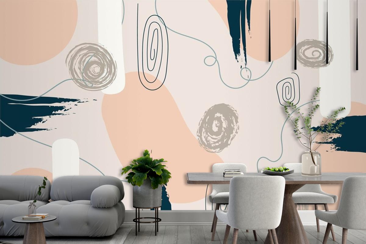 Hand Drawn Minimal Background Wallpaper Mural