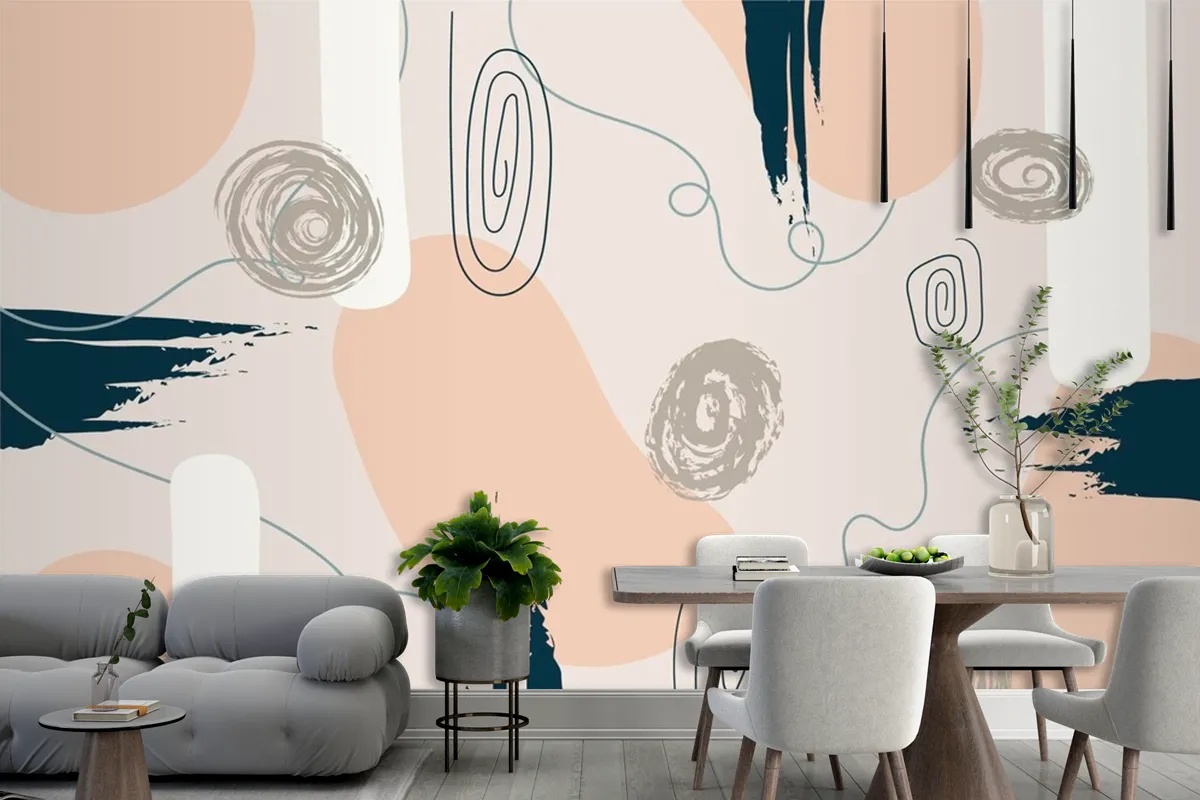 Hand Drawn Minimal Background Wallpaper Mural