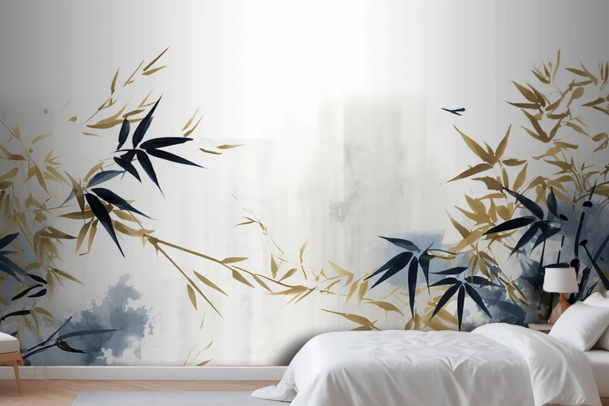 Hand Drawn Plants Tropical Flowers Leaves Wallpaper Mural