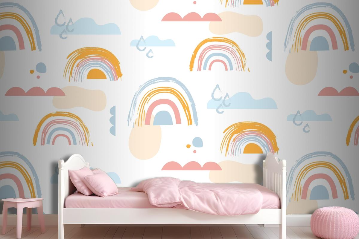 Hand Drawn Rainbow Pattern Design Wallpaper Mural