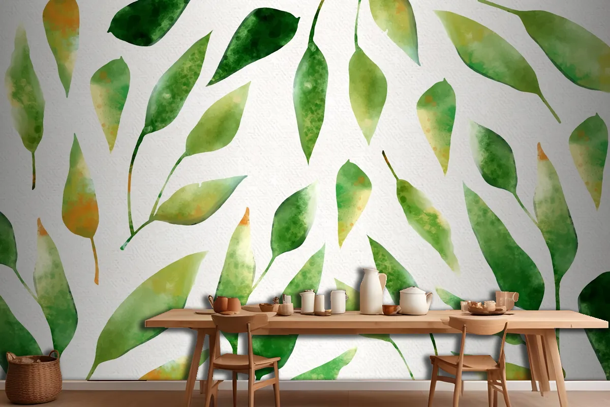 Hand Painted Watercolor Nature Wallpaper Mural