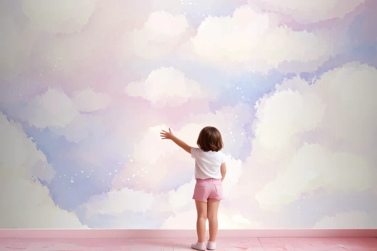 Hand Painted Watercolor Pastel Sky Background Wallpaper Mural