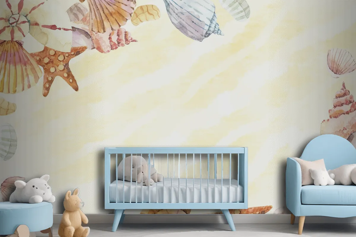 Hand Painted Watercolor Summer Wallpaper Mural