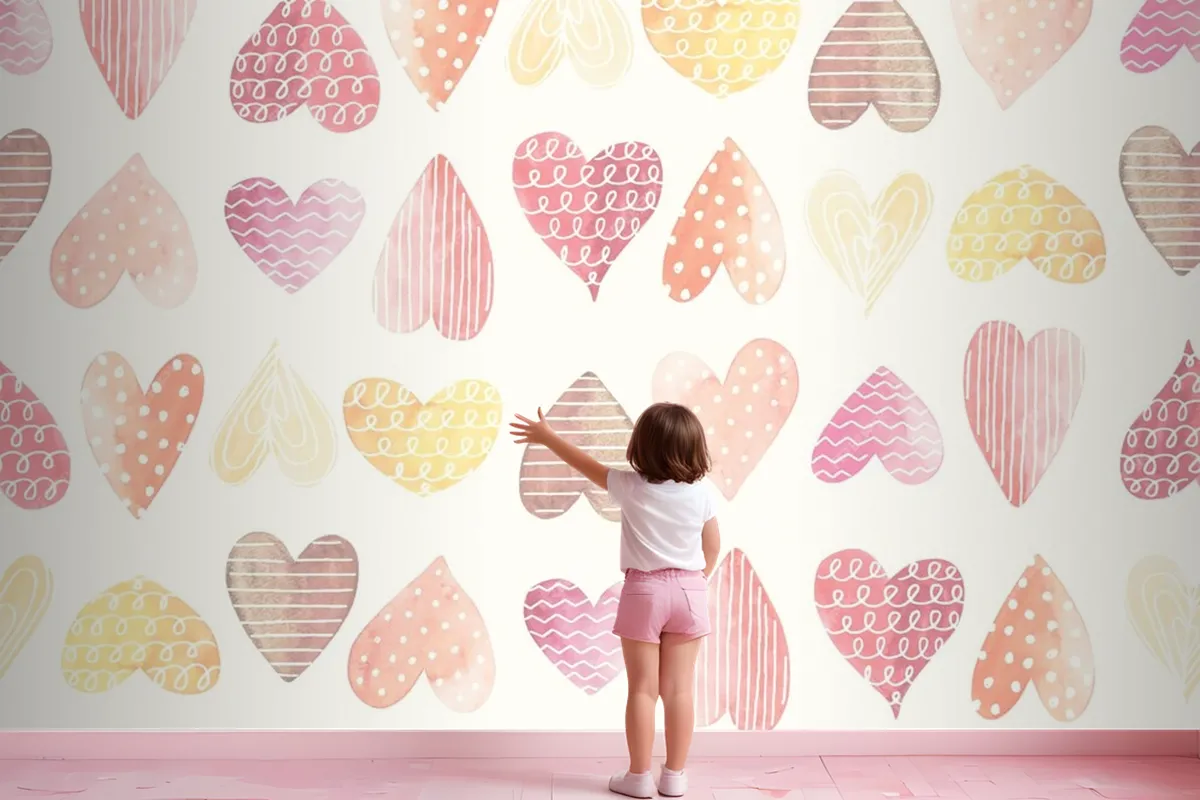 Heart Color Girl Wallpaper Mural