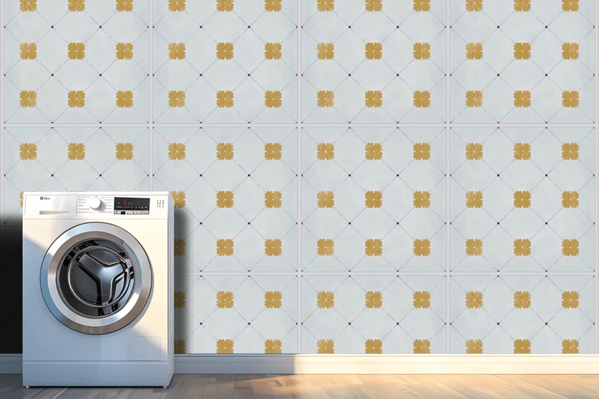 Tiles Textured Pattern Laundry Room Wallpaper Mural