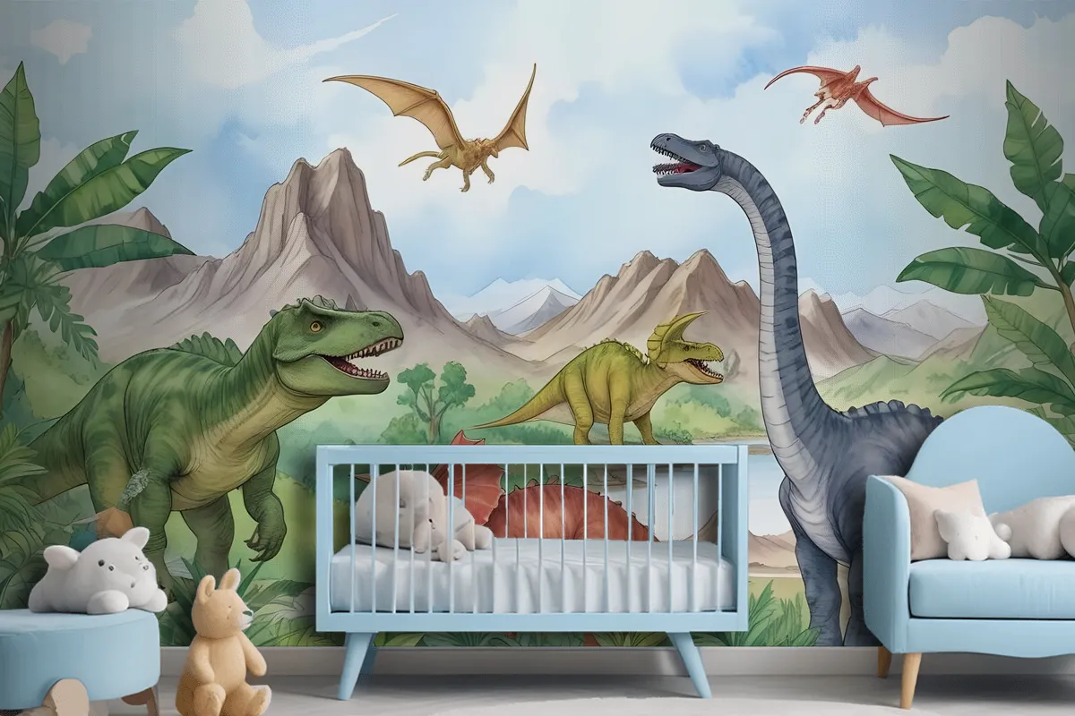 Kids Prehistoric Dinosaur Wallpaper Mural