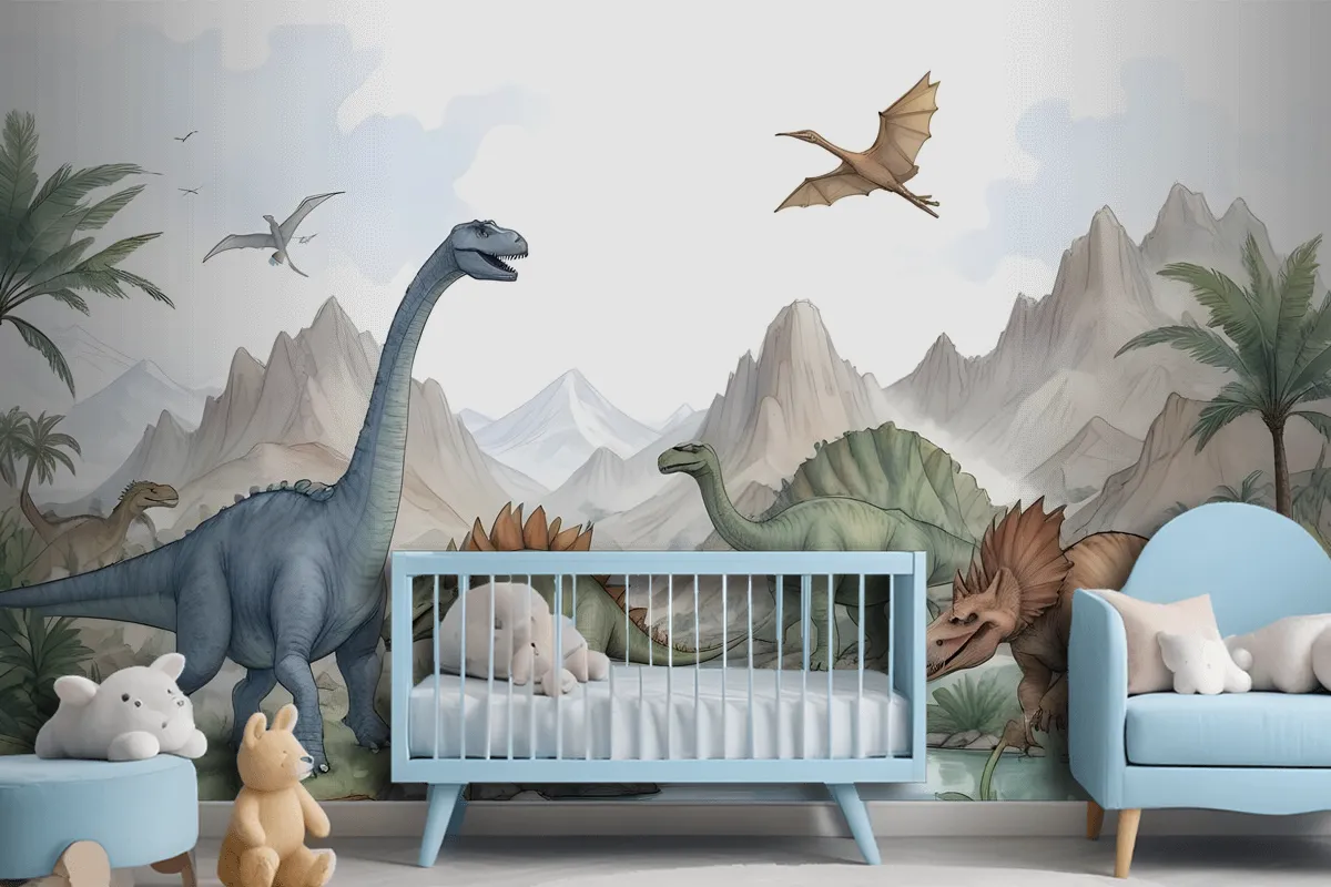 Kids Softs Dinosaur Jurassic World Wallpaper Mural