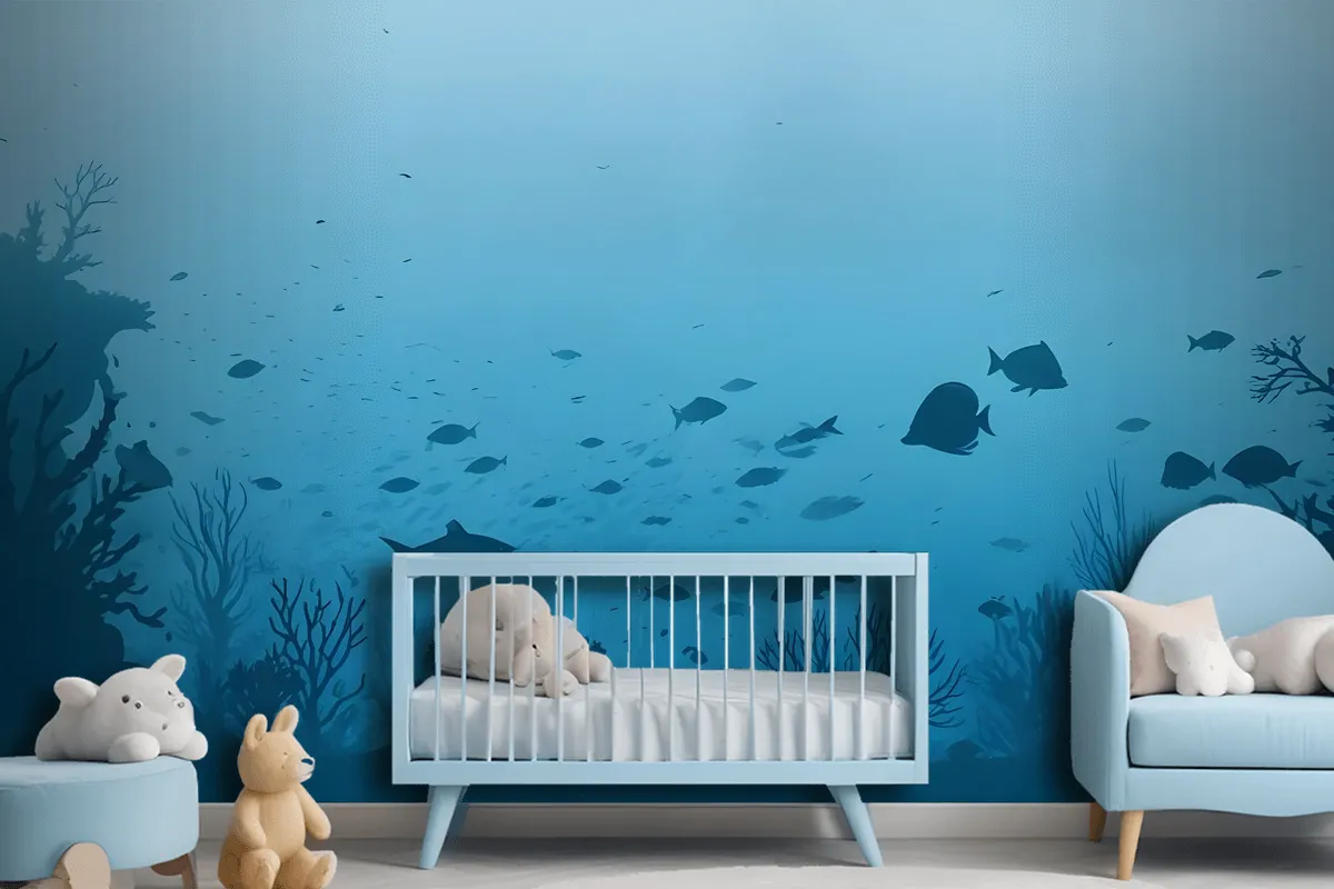 Kids Underwaters And Fishes Wallpaper Mural