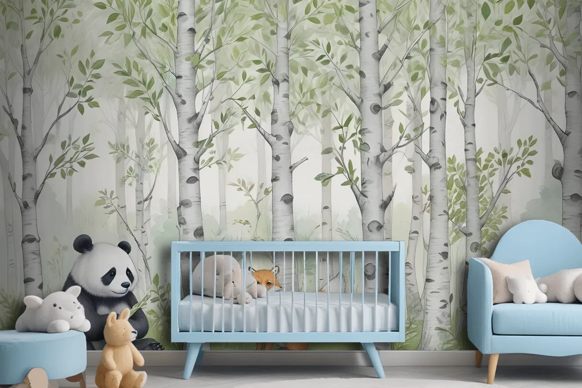 Kids Woodland Animals In The Forest Wallpaper Mural