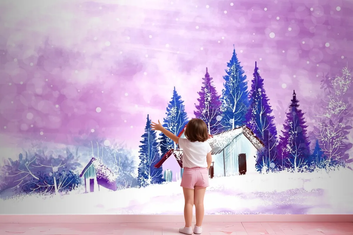 Landscape For Winter And New Year Holidays Christmas Wallpaper Mural