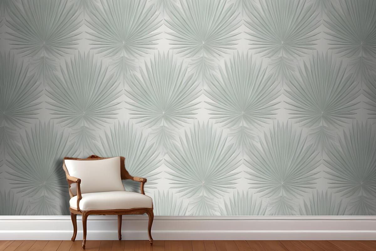 Light Green Abstract Of Radiating Lines Sunburst Shapes Wallpaper Mural