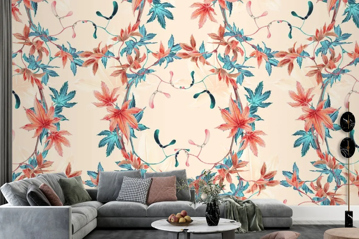 Maple Leaf Pattern Background Wallpaper Mural