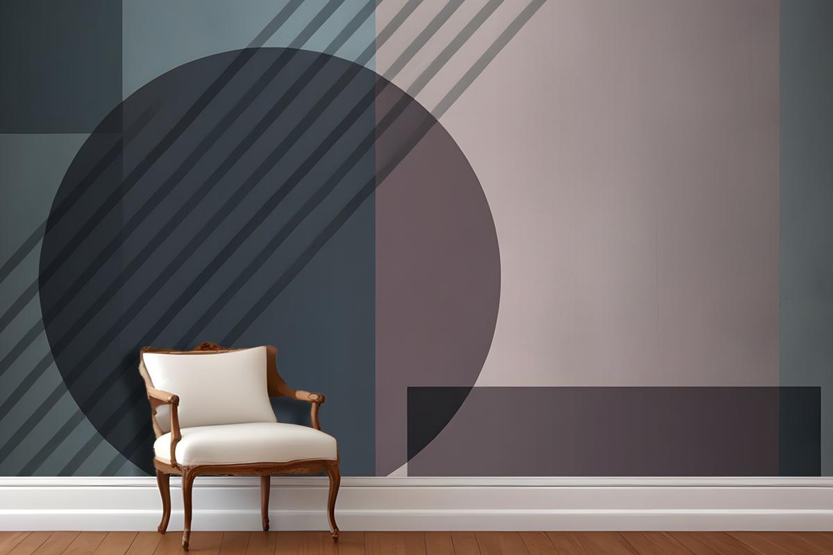 Minimalist Abstract Composition With Geometric Shapes Wallpaper Mural