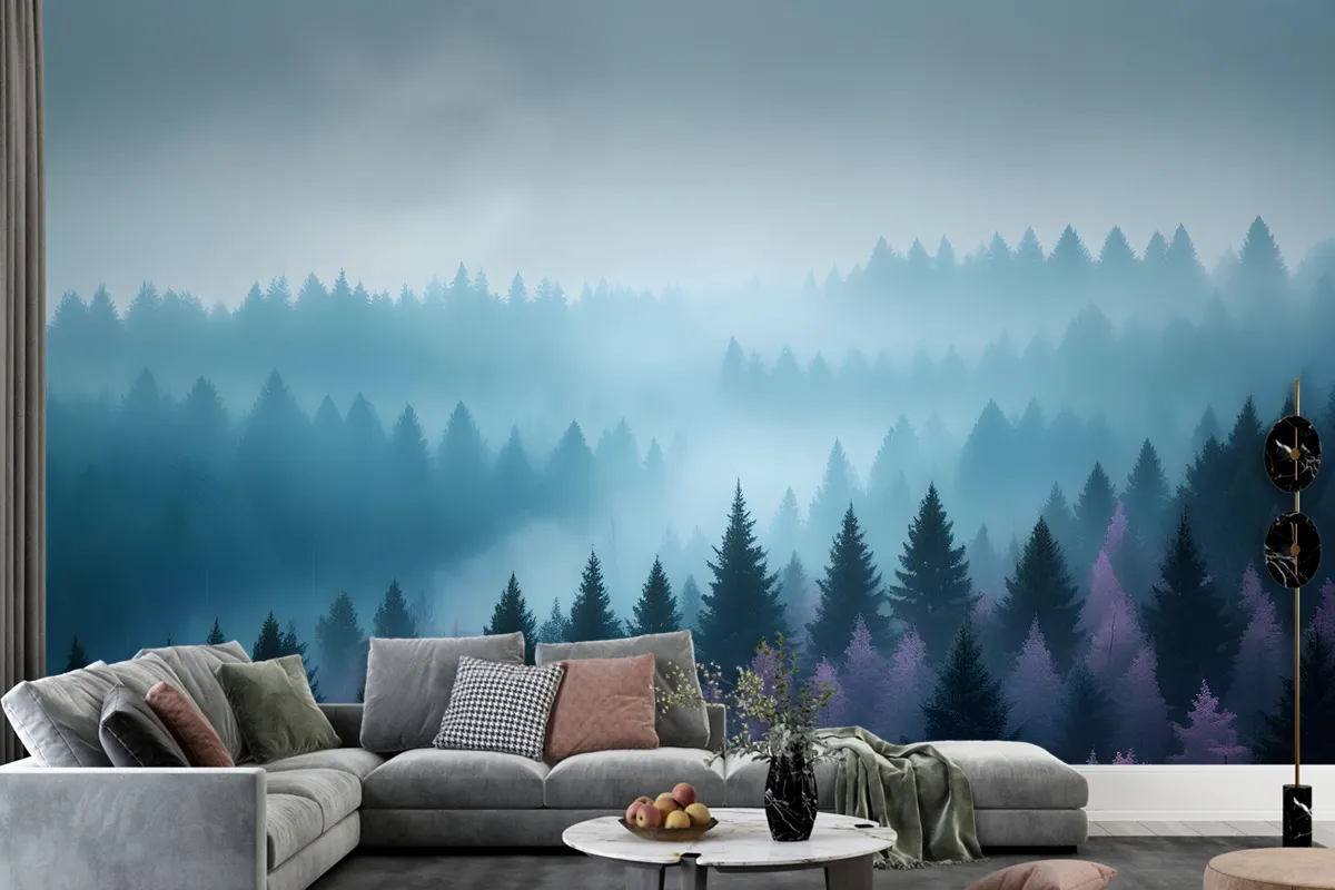 Misty Forest View Wallpaper Mural