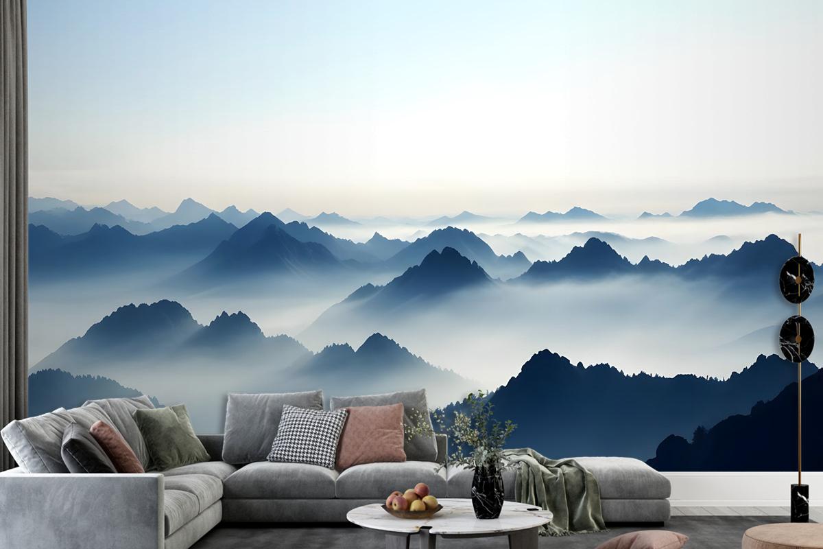 Misty Mountain Landscape Fog Wallpaper Mural