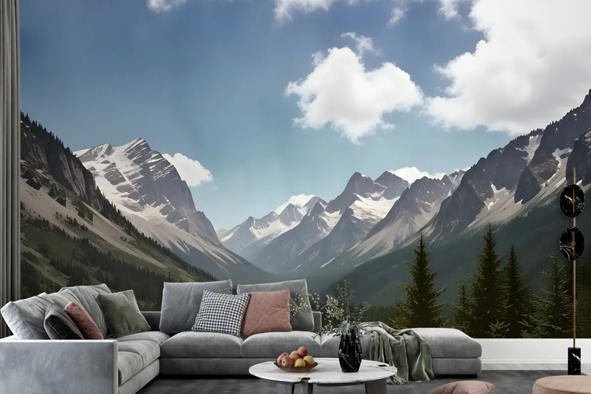 Mountain Forest Landscape Wallpaper Mural