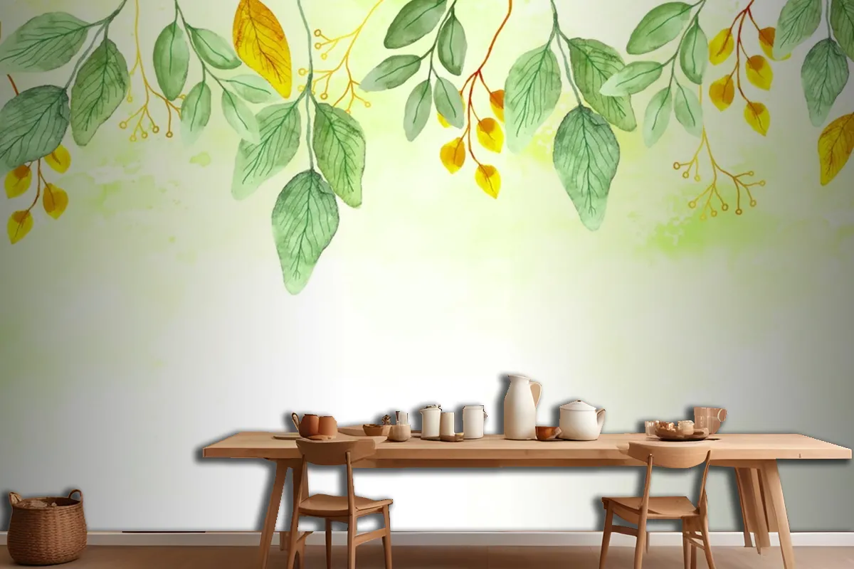 Nature Background With Golden Foil Wallpaper Mural