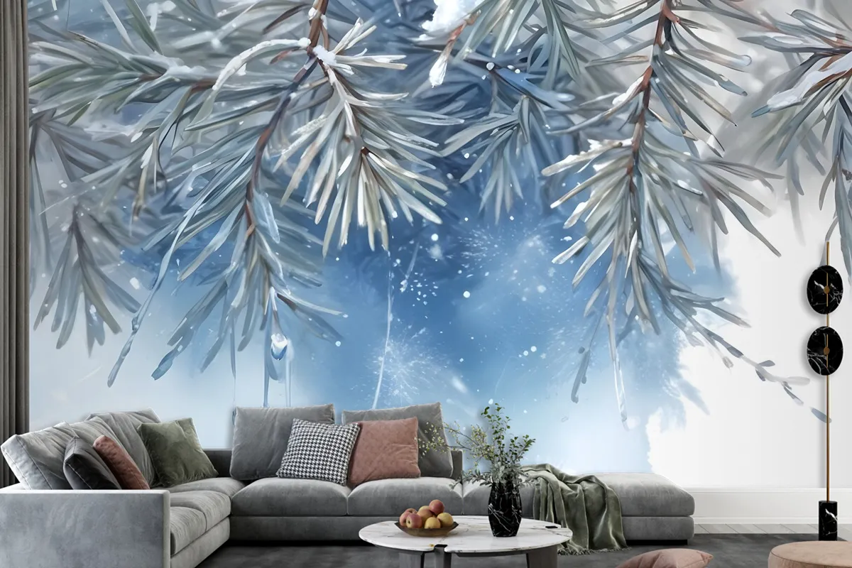 Nordic Style Tropical Leaves Wallpaper Mural