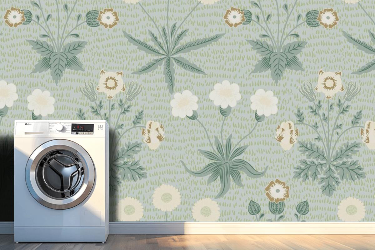 Pattern Floral Laundry Room Wallpaper Mural