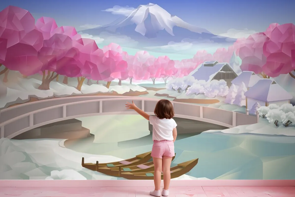 Pink Grove Landscape Wallpaper Mural