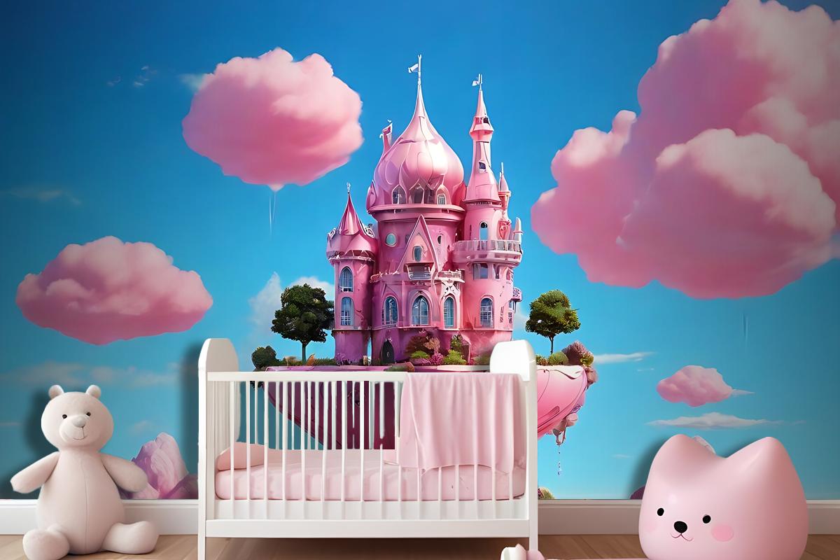 Pink Magic House Design Wallpaper Mural