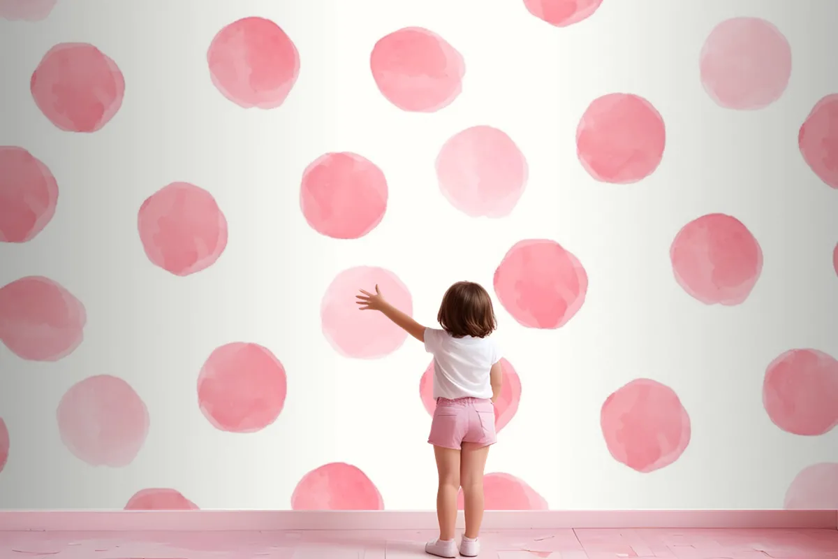 Pink Round Seamless Pattern Wallpaper Design Wallpaper Mural