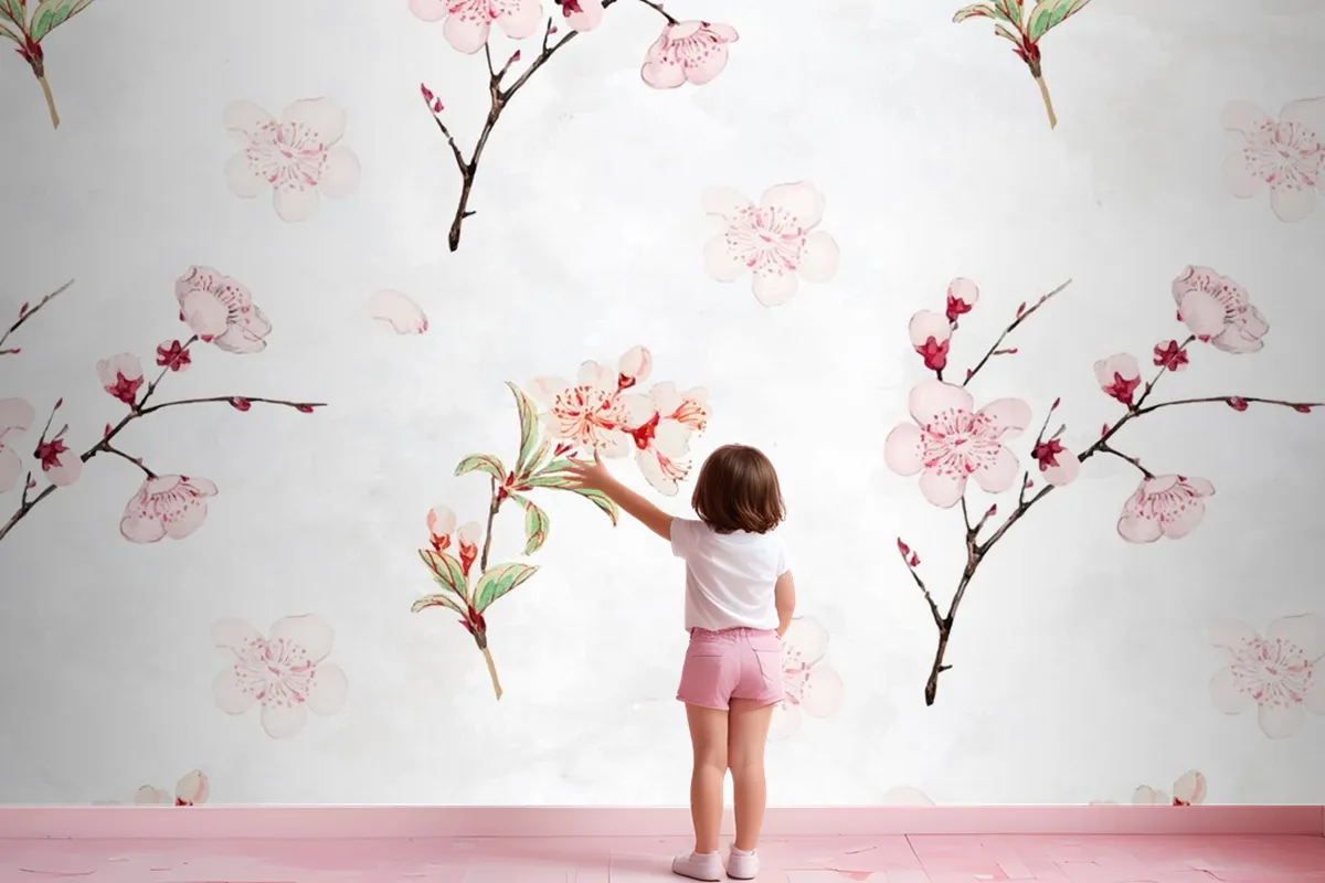 Plum Blossom Pattern Wallpaper Mural