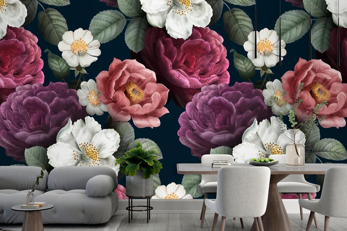 Romantic Floral Background Wallpaper Mural