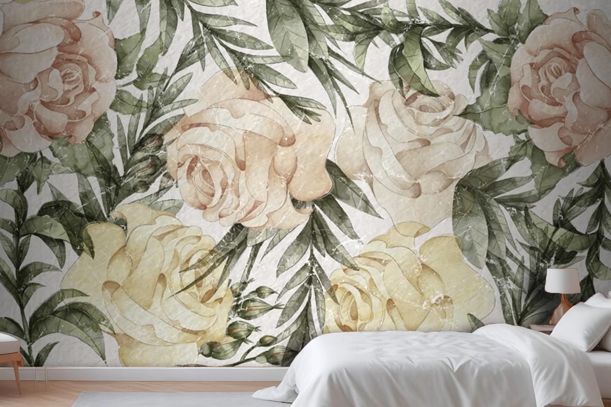 Roses Art Design Wallpaper Mural