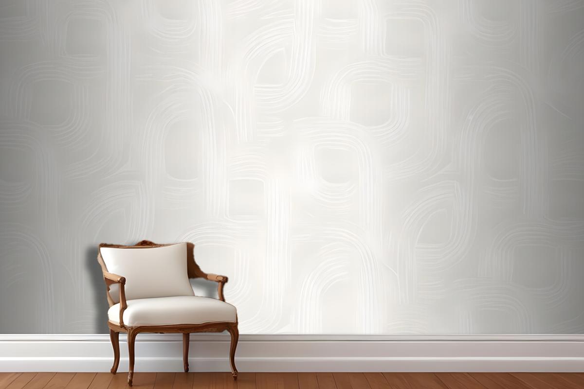 Seamless Pattern Of Abstract White Shapes On A Light Background Wallpaper Mural