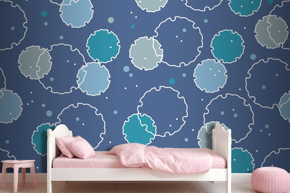 Seamless Pattern With Japanese Vintage Snow Graphic Symbols Wallpaper Mural