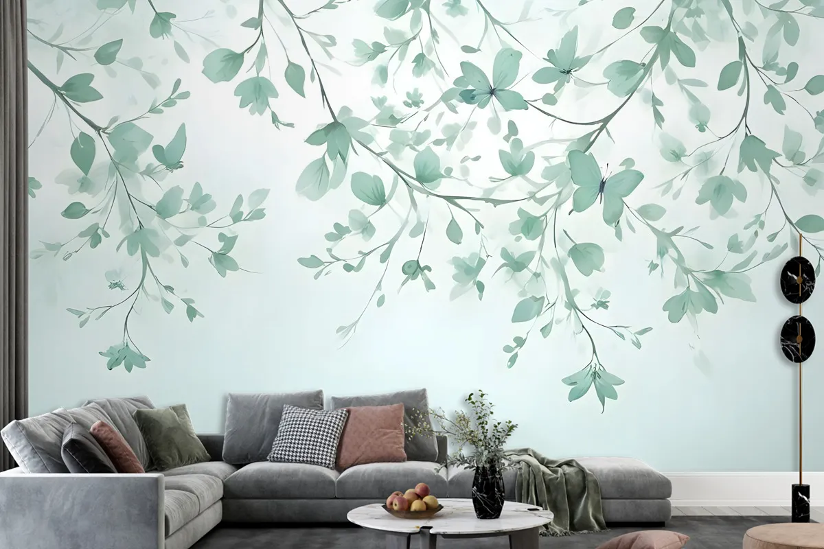 Soft Green Blossom Wallpaper Mural