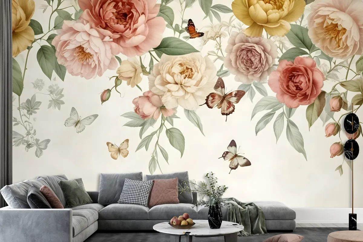 Summer Floral Colorful Watercolor Blossom Wallpaper Mural