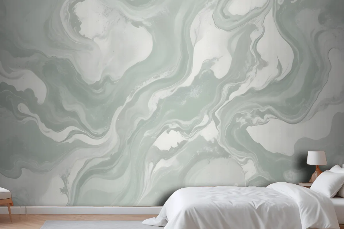 Swish Sage Marbled Wallpaper Mural