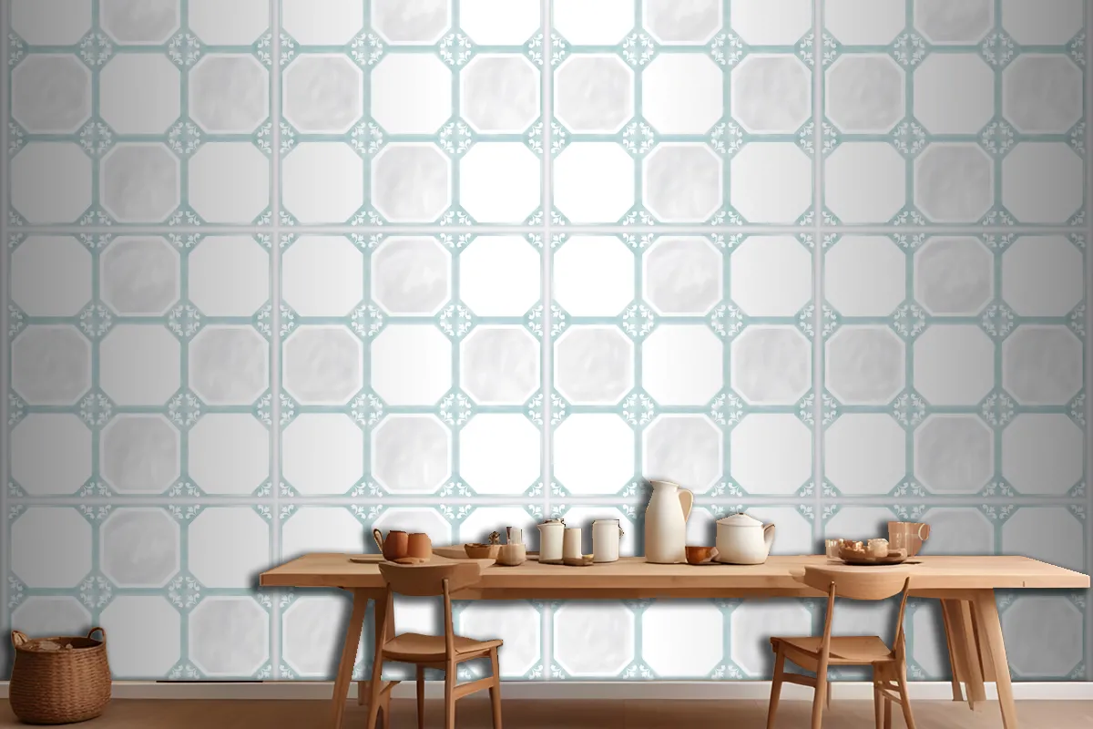 Tiles Textured Pattern Kitchen Design Wallpaper Mural