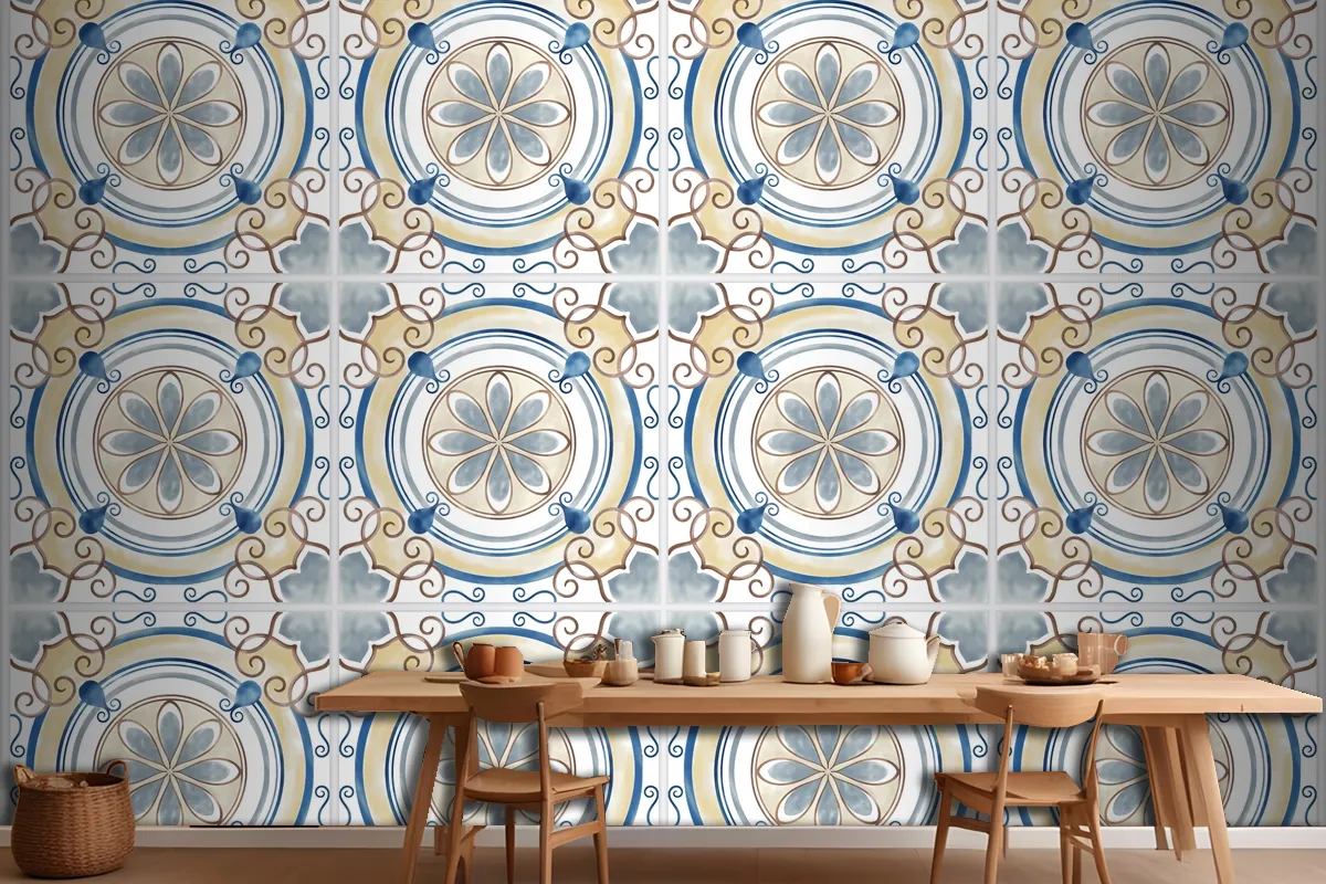 Tiles Textured Pattern Kitchen Wallpaper Mural