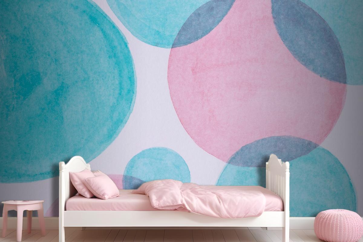 Top View Watercolor Paint On Paper Wallpaper Mural