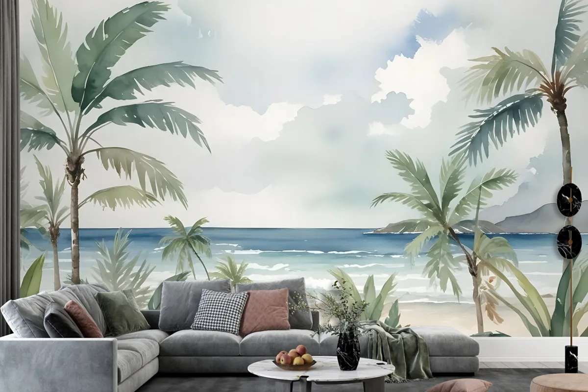 Tropical Beach View Wallpaper Mural