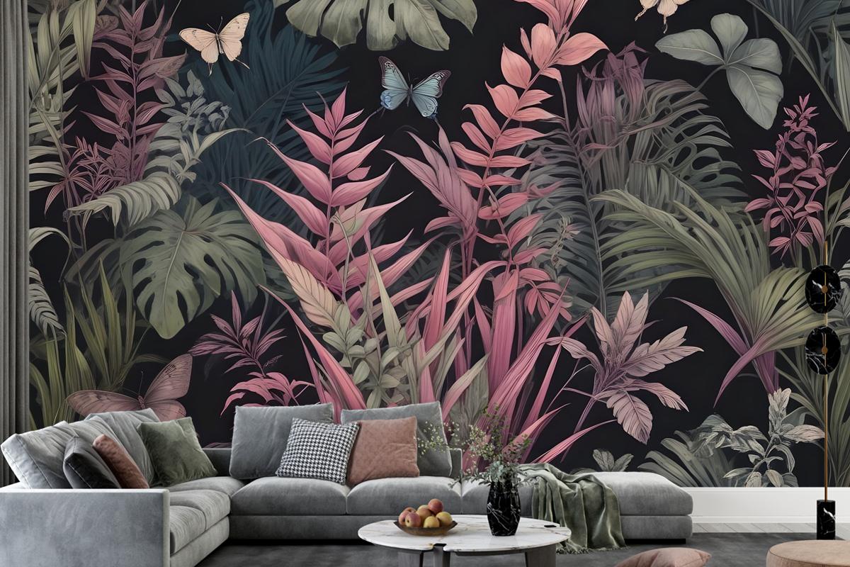 Tropical Butterflies Wallpaper Mural