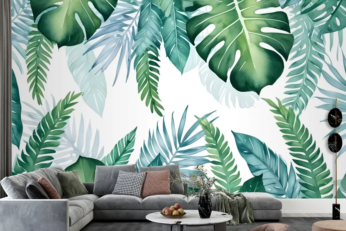 Tropical Palm Leaf Wallpaper Mural