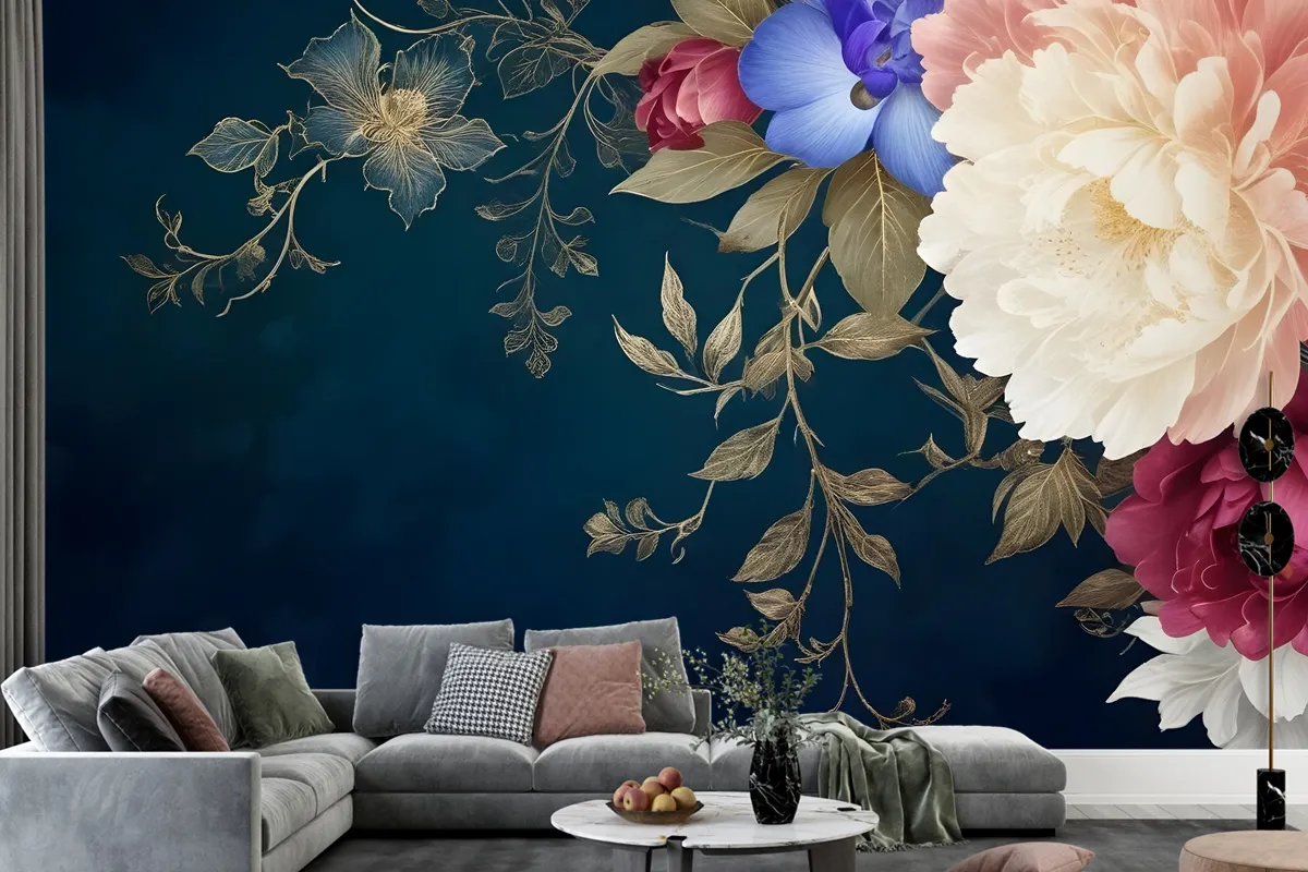 Vintage Floral Art Wallpaper Mural