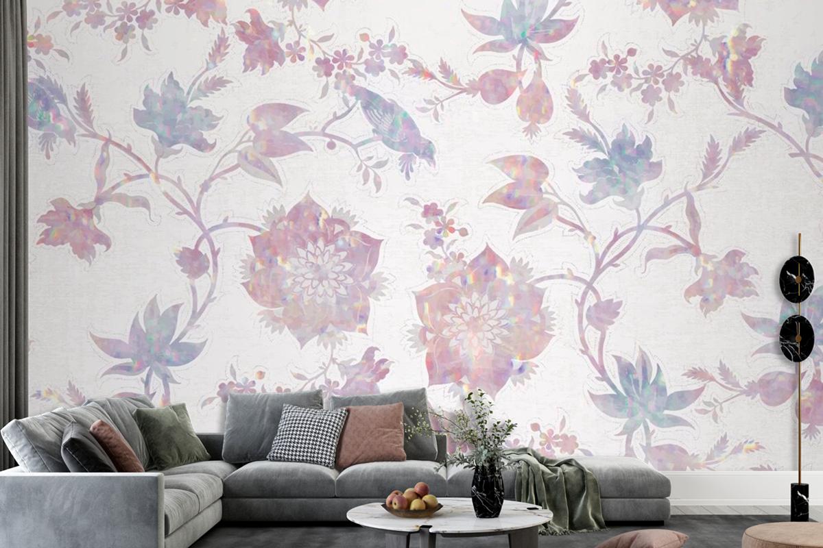 Vintage Nature Holographic Composition Wallpaper Mural