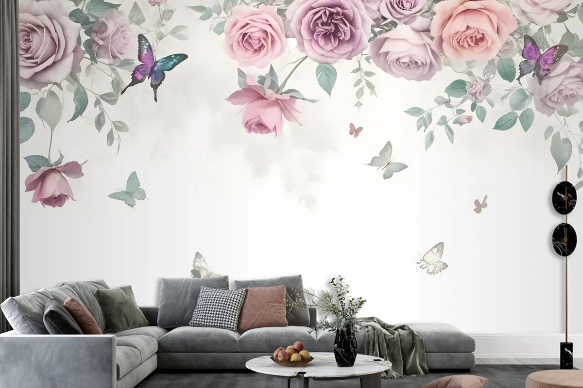 Vintage Peony Flowers Wallpaper Mural