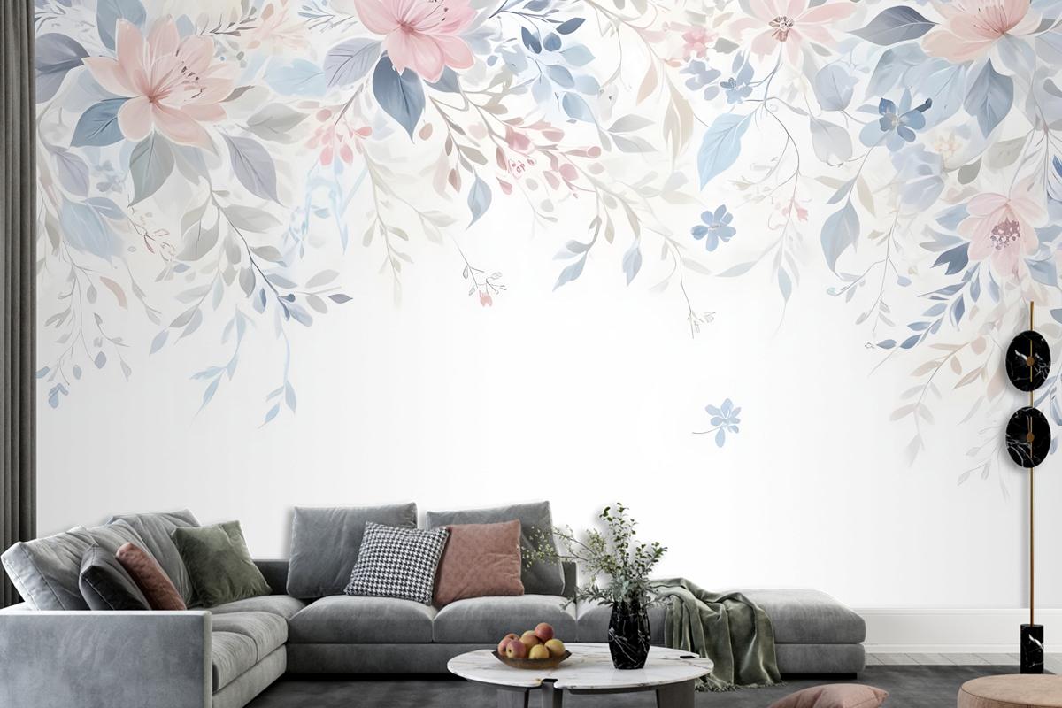 Vintage Retro Floral Art Wallpaper Mural