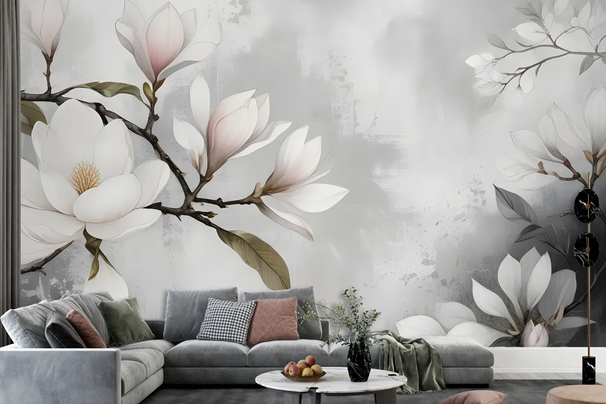 Vintage Retro Floral Bouqet Wallpaper Mural