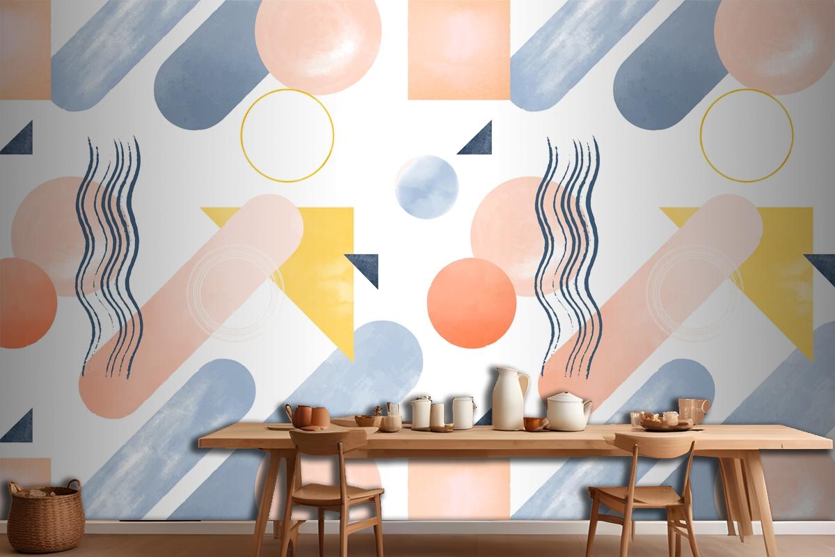 Watercolor Abstract Design Kitchen Wallpaper Mural