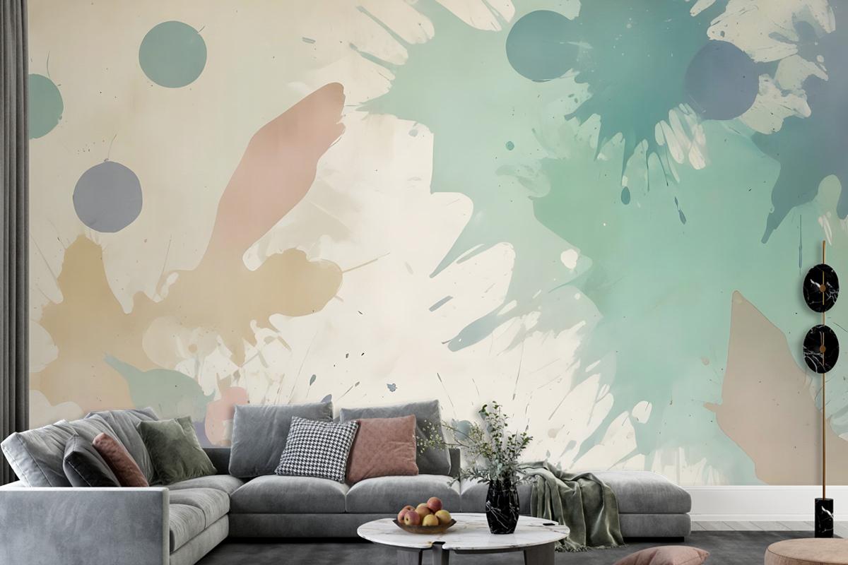 Watercolor Abstract Flowers Wallpaper Mural